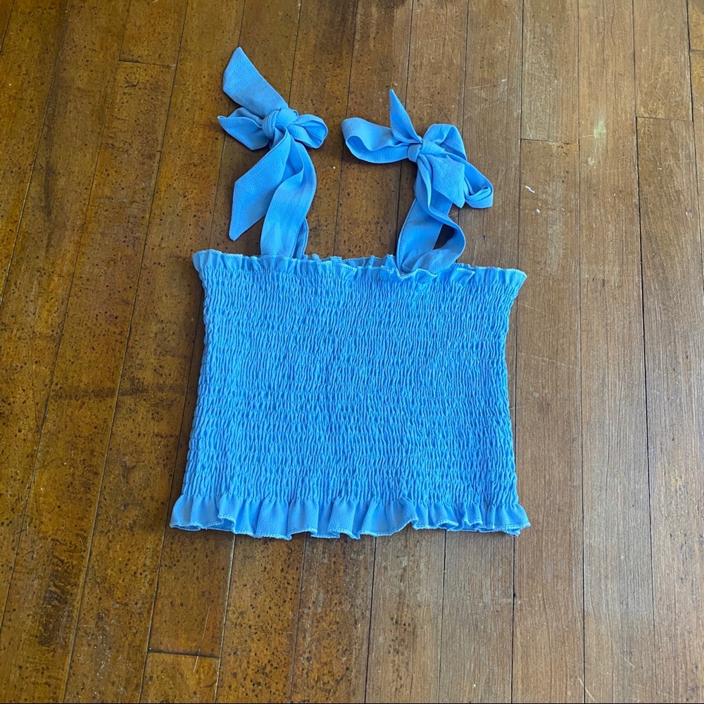 Light blue crop top